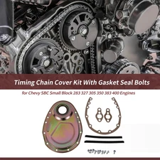 Timing Chain Cover Kit With Gasket Seal Bolts for Chevy SBC Small Block 283