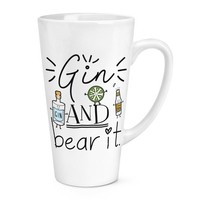 Gin Und BäR Es 483Ml Groß Latte Becher Tasse - Lustig Grinsen Scherz