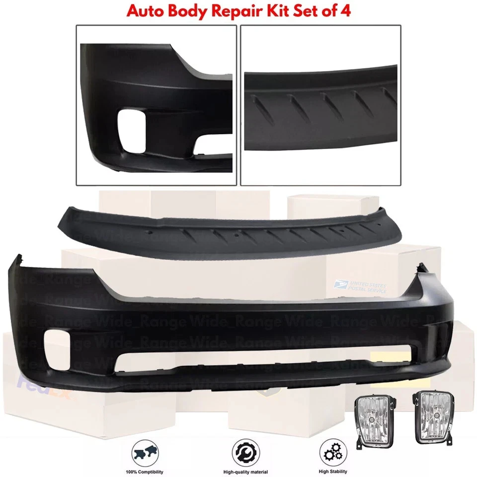 Kit de montaje de cubierta de parachoques delantero fascia y luz antiniebla para Dodge Ram 1500 2013-2018 Foto 2 de 4