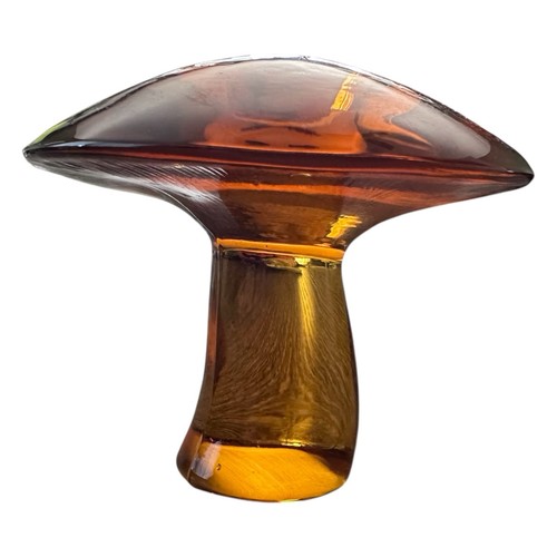 Vintage Viking Glass Small Mushroom Amber MCM Mid Century Cottagecore - Picture 2 of 4