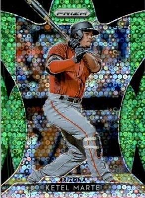 2019 Panini Prizm Prizms Lime Green Donut Circles #207 Ketel Marte /199 - BB