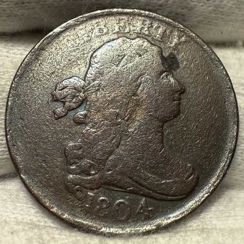 1804 Draped Bust Half 1/2 Cent ~ Plain 4 Stemless Wreath (L265) - Picture 3 of 6