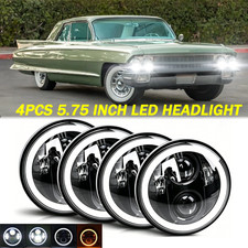 4pcs 5-34 5.75 Led Headlights Hi-lo Beam Drl For Cadillac Deville 1962-1974 A