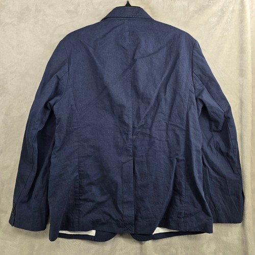 Alex Mill Cooper Blazer In Cotton Linen Navy Blue Mens XL Two Button Sport Coat - Picture 9 of 9