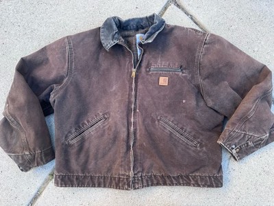 Carhartt Men's XL Brown Detroit Blanket Jacket Vintage Canvas, Lined, J97 DKB