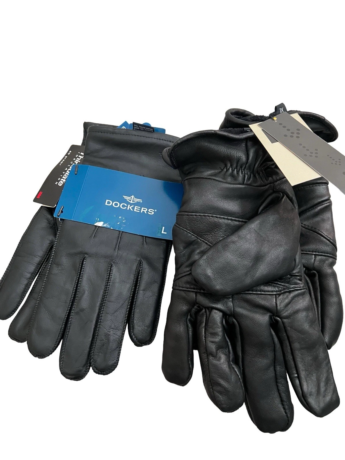 NWT Men’s Black Leather Glove Bundle - Dockers Thinsulate & Covington WarmLite