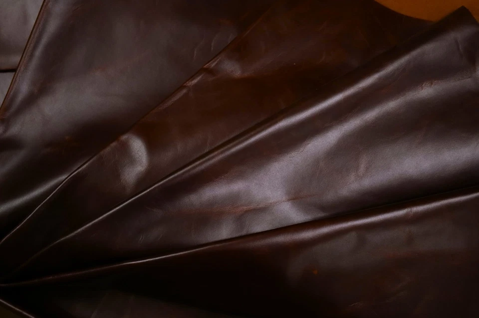 Wine Brown Leather Hide Upholstery Full Cow Hide 50 Square Feet Stunning Smooth - Image 3 of 4