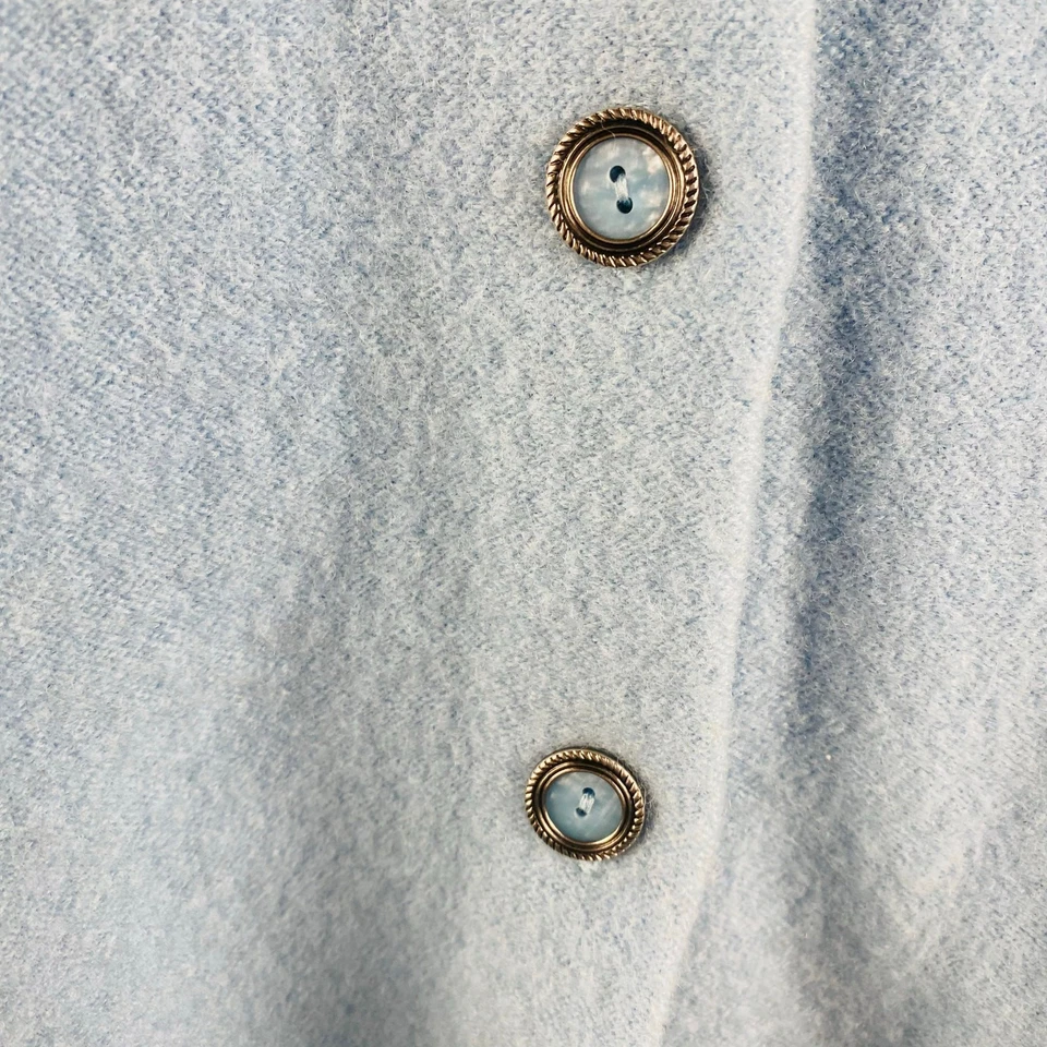 Cardigã Shacket Vintage Norm Thompson Lã Azul Claro Bebê Médio Preppy Aconchegante - Imagem 2 de 4