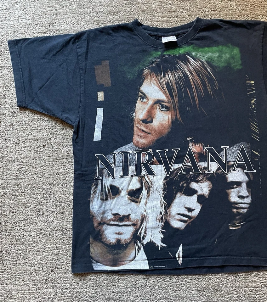 Vintage 1998 Nirvana Kurt Cobain European Print Size XL Black T-shirt - Image 2 of 4
