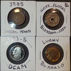 1935 Gold Plate Buffalo, 1993-S DCAM Nickel, 1905 Indian Head Penny, Floral Yen