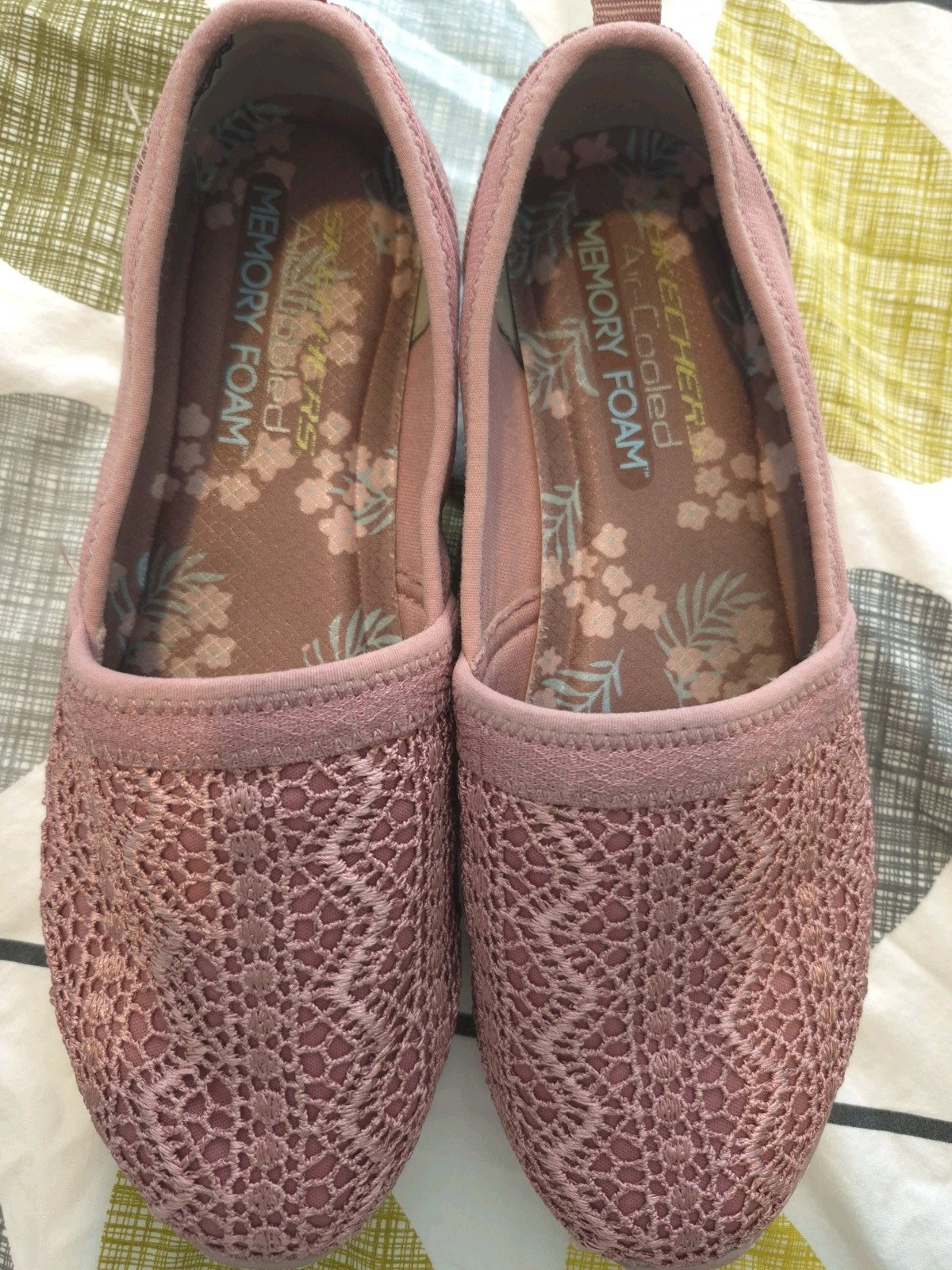 *Rare* Skechers EZ Flex 3.0 Slip-On Textured Lace Memory Foam Espadrilles UK 4 image 2