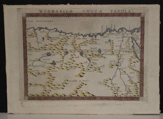 MARMARICA EGYPT 1561 RUSCELLI & PTOLEMY UNUSUAL ANTIQUE COPPER ENGRAVED MAP