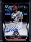 2023 Bowman Draft Andrew Pinckney Chrome Auto Black Refractor 1st #36/75