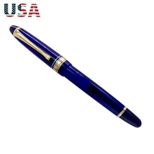 Wing Sung 699 Acrylic Piston Fountain Pen Golden Clip EF/0.38mm Nib Gift h