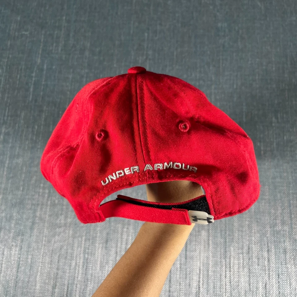 Under Armour OSFA Youth Cap Size Adjustable Red Hat Heat Gear - Image 3 of 4