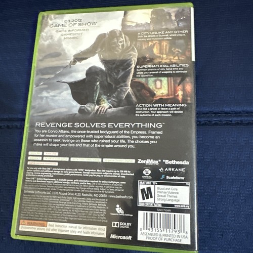 Dishonored Microsoft Xbox 360 nur Verpackung - Bild 3 von 3