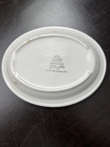 Shenango Mini Plato Ovalado 7" Vajilla de Restaurante Mod Oro Verde MCM Mediados de Siglo - Imagen 4 de 6
