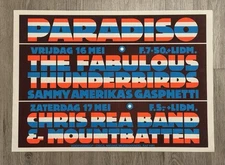 THE FABULOUS THUNDERBIRDS Original 1980 Paradiso Concert Poster JIMMY VAUGHAN