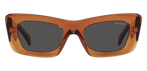 Prada PR 13ZS Sunglasses Crystal Orange Dark Gray 50mm New 100% Authentic - Picture 4 of 4