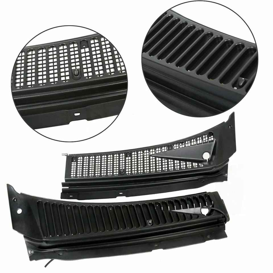 Windshield Wiper Vent Cowl Screen Cover Panels Kit for Ford F250 F350 Excursion Foto 2 de 4