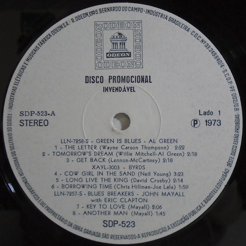 VA AL GREEN JOHN MAYALL ERIC CLAPTON BYRDS BRAZIL 1973 EXCLUSIVE PROMO LP ODEON - Picture 3 of 4