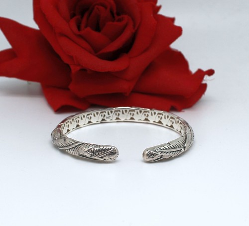 Sterling Silver John Hardy JAI Elephant African Leaf Cuff Bracelet CAT RESCUE - Picture 3 of 4
