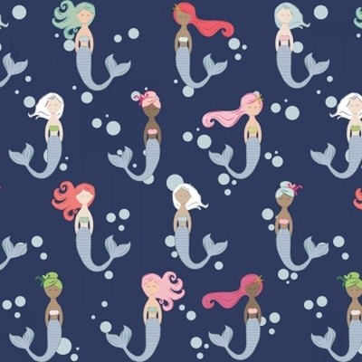 Riley Blake Let/'s Be Mermaids by Melissa Mortenson SC7610 White Mermaids Cotton