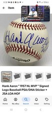 Kenesaw Mountain Landis MVP Logo Baseball Signed By Hank Aaron Please Read Rare