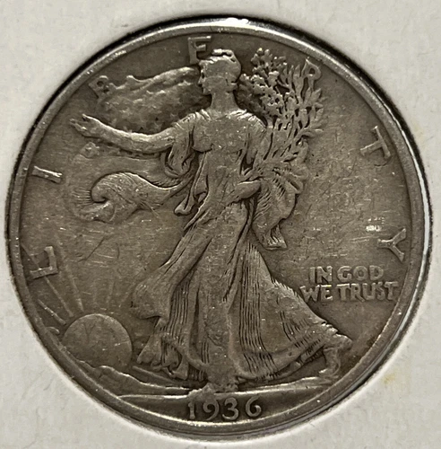 1936 Walking Liberty Silver Half Dollar VF+ Free Shipping With Five Items C2
