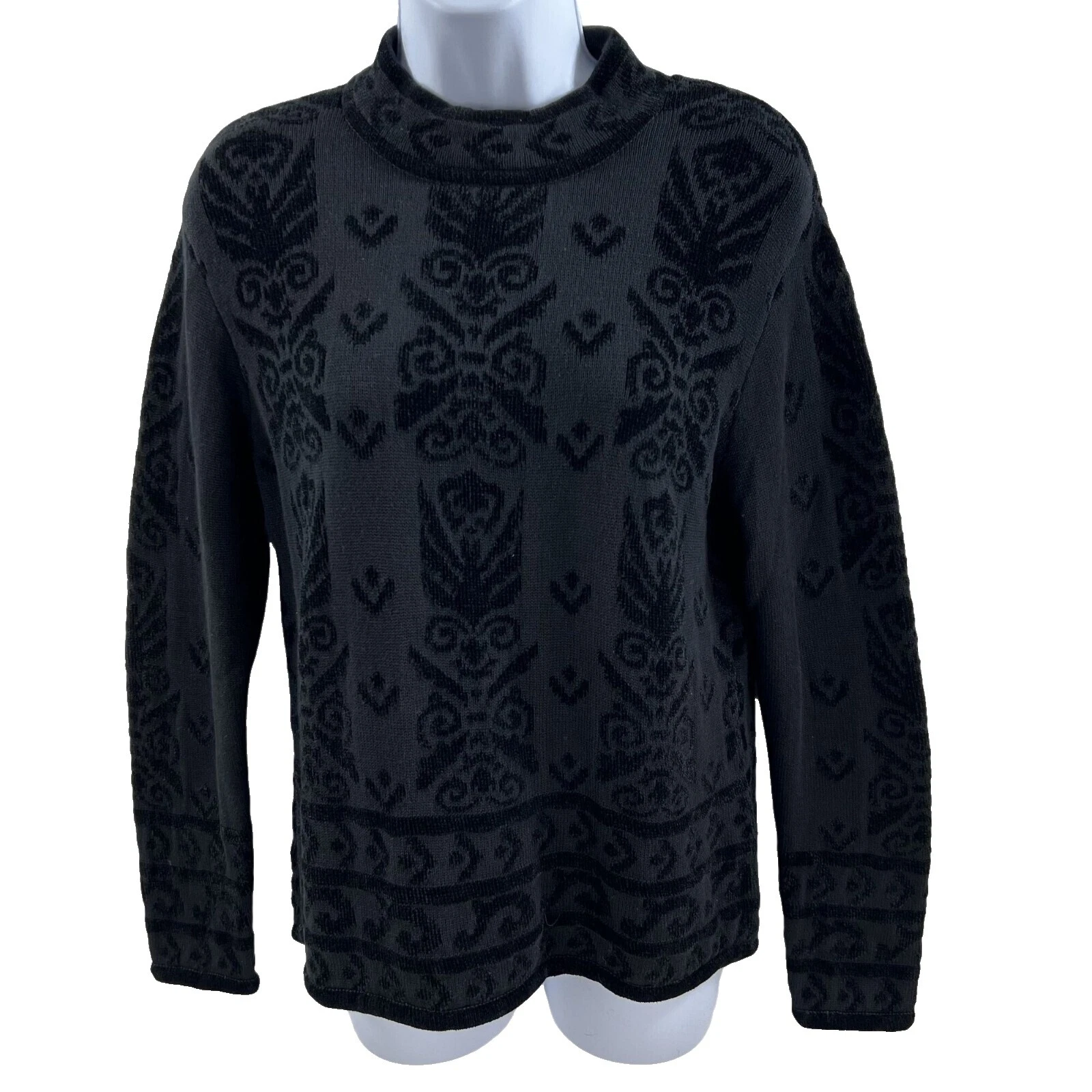 Suéteres para mujer floral Talbots Negro