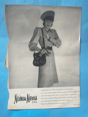 Vintage Neiman Marcus Ad 1946 American Fashion