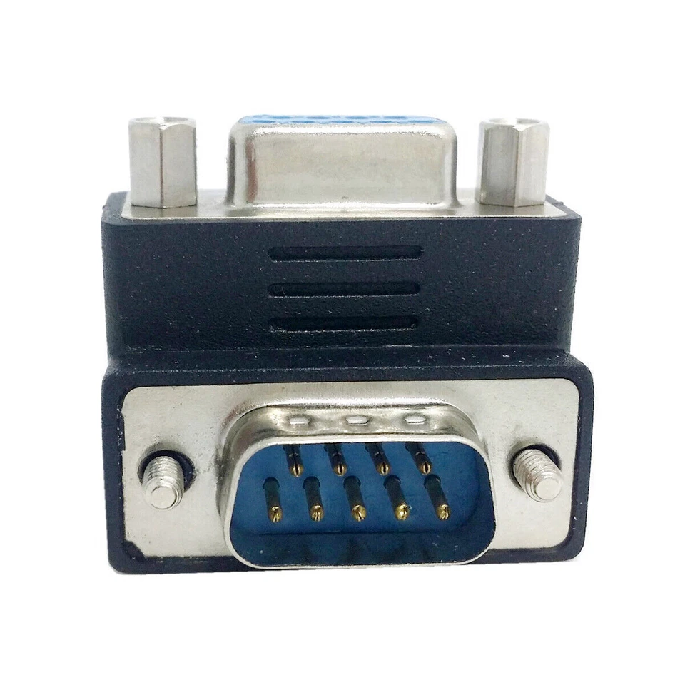 Down Right Angled 270 degree RS232 D-Sub 9Pin Male screw type To Female Adapter - Image 4 of 4