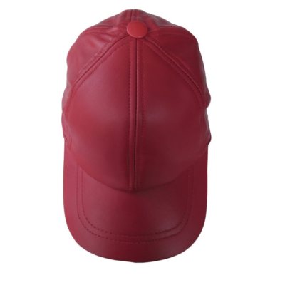RED PEACH 100% PREMIUM LAMBSKIN BASEBALL CAP - Same Day Shipping