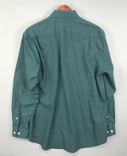 Camisa LL Bean Para Hombre Mediana Verde Cuadros Botones Manga Larga Bolsillo - Imagen 2 de 12