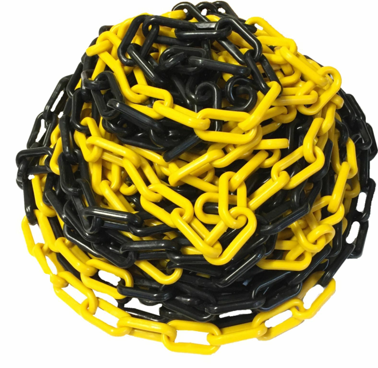8mm x 25m Yellow and Black Plastic Warning Chain