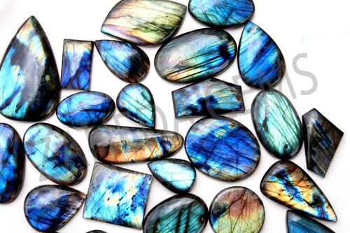 Fire Stone, Natural Labradorite Cabochon, Loose Gemstone Lot, Healing Stone Lot. - Picture 2 of 11