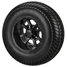 (4) Golf Cart 205/65-10 6Ply Street Tire on 10x7 Matte Black Storm Trooper Wheel