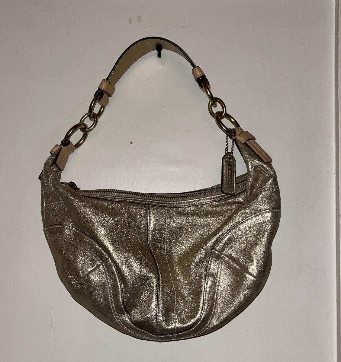Coach Metallic Gold Goat Shoulder Bag #10179 | eBay