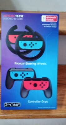 Advanctech 2 In One Racing Wheels And Controller Grips For Nintendo Switch