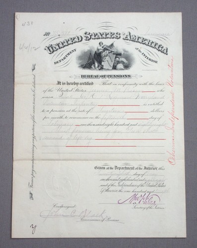 James M. Biser Discharge & Pension Docs Signed by Lt.Col. John W. Wilson 1st Md. - Picture 7 of 24