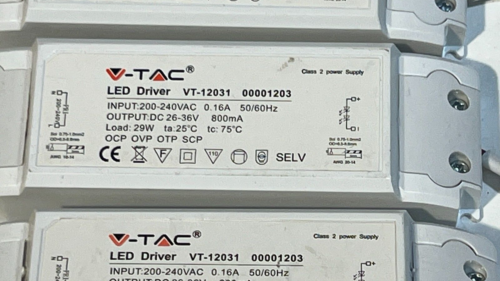 Set of 3 V-Tak LED Drivers VT-12031 200~240v AC to 26~36v DC 29w 800mA Panel - Picture 3 of 5