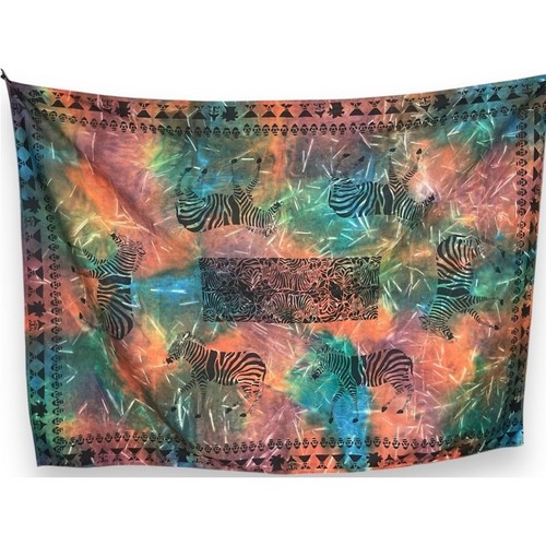 Handmade Tablecloth Africa Zebra Tablecloth Dyed Rectangular 75" x 55" Colorful