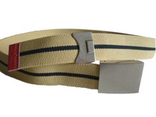 Paul Smith Canvas Leather Belt Silver Buckle Stripe Bnwt New Adjustable 30 - 36"