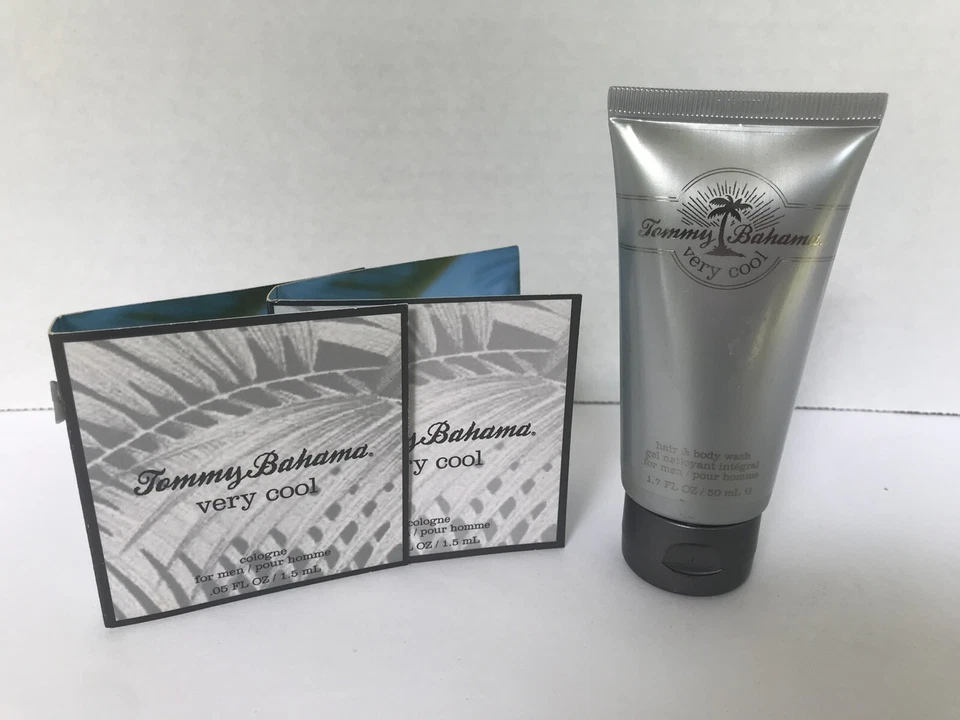 Jabón corporal para cabello TOMMY BAHAMA MUY COOL para hombre 1,7 oz más 2 frascos EDT original Foto 2 de 4