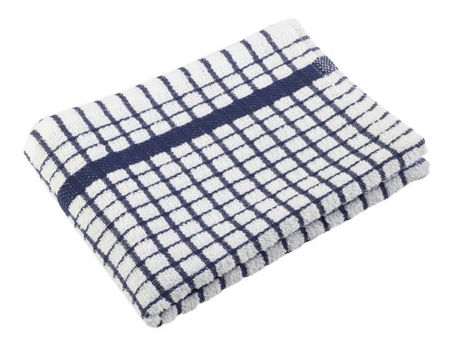 4 Piece Cotton Kitchen Linen Set Bib Apron Oven Glove Tea Towel & Hat Navy Blue - Picture 20 of 25