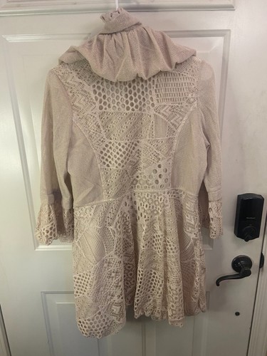 DAMEE INC Tan Button Front Coat Women’s Medium Made in Korea Rayon Blend Jacket - Picture 7 of 22