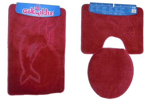 Badgarnitur 3-Teilig Badematte Bad Set 80x50cm Hänge WC Delfin mit Ausschnitt - Bild 20 von 20