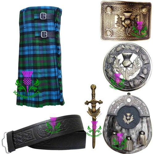 ST Set di abbigliamento kilt abbigliamento uomo clan scozzese Baird tartan lana acrilica/highland - Foto 13 di 15