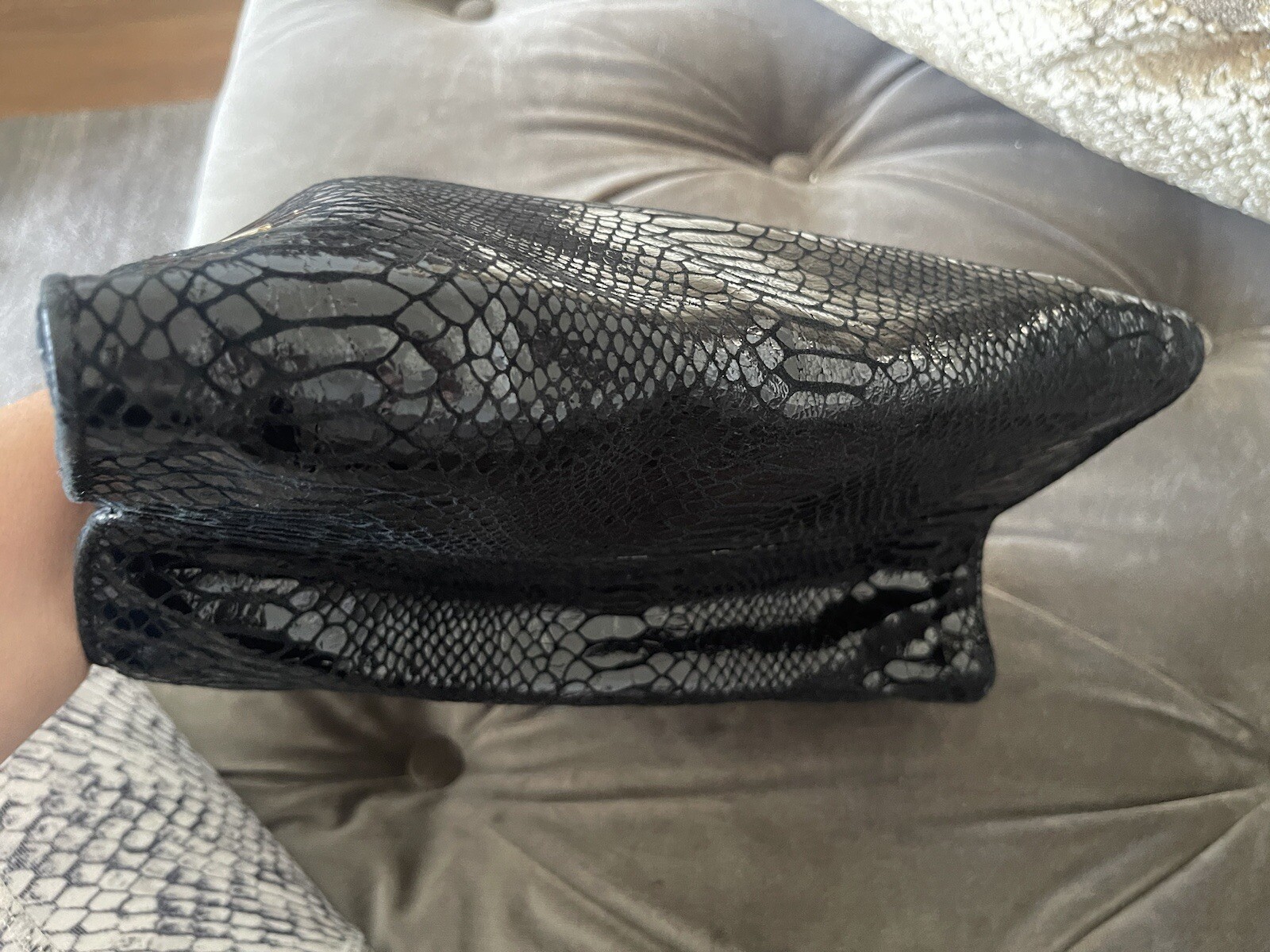 Michael Kors Collection black python embossed clu… - image 10