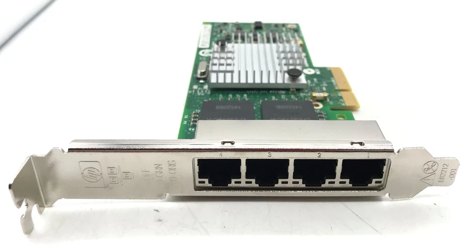 Adaptador de red HP NC365T 4 puertos Gigabit Ethernet PCIe 593720-001 593743-001 Foto 3 de 4